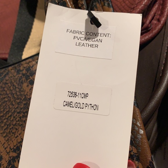 Ah-dorned cross body brown, black and silver bag. Gold hardware on strap - Picture 4 of 4